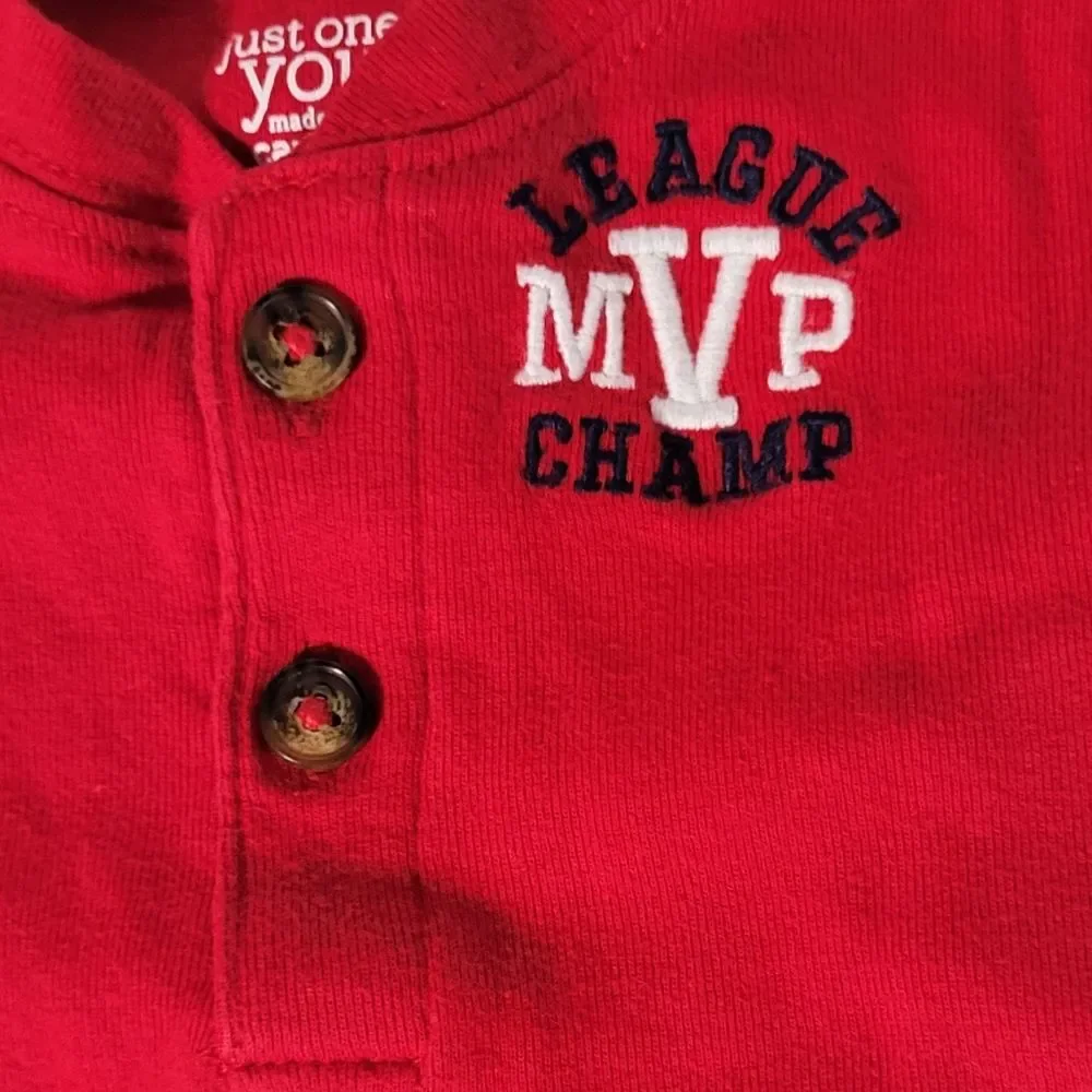 Just One You by Carter's Baby Boys Red Short Sleeve League MVP Champ Tee Size 3M